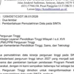 Pemutakhiran Data SINTA Bagi Dosen Hingga Oktober 2026